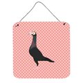 Micasa English Carrier Pigeon Pink Check Wall or Door Hanging Prints6 x 6 in. MI234168